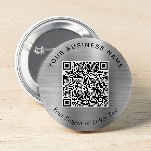 Promotional Business QR Code Silver Pin 缶バッジ