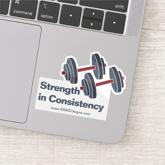 Promotional Gym Dumbbell Strength in Consistency シール (詳細)