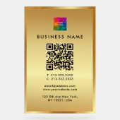 Promotional Logo QR Code Gold Branding Glamour アクリルサイン (正面)