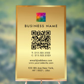 Promotional Logo QR Code Gold Branding Glamour アクリルサイン (ニュートラル)
