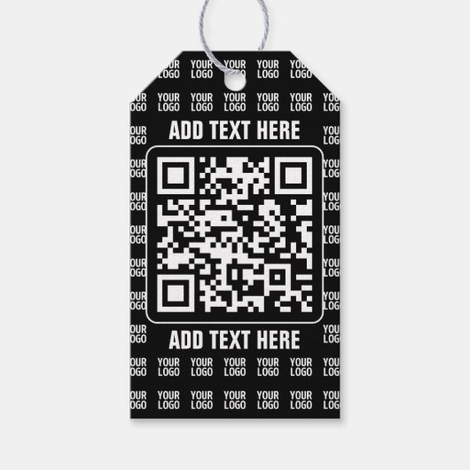 Promotional QR code (editable) plus Logo Pattern ギフトタグ (正面)