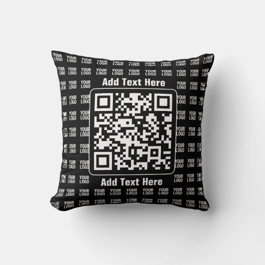 Promotional QR code (editable) plus Logo Pattern クッション (正面)