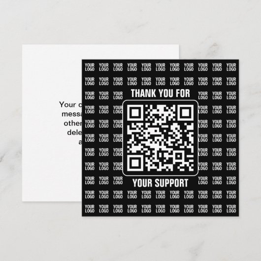 Promotional QR code (editable) plus Logo Pattern サンキューカード (正面/裏面)