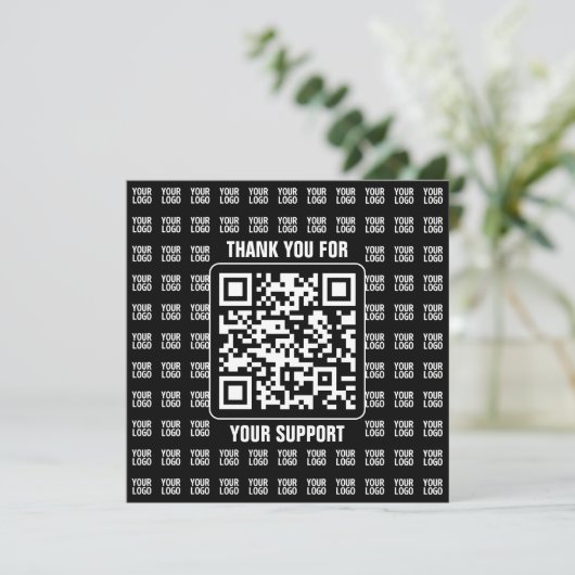 Promotional QR code (editable) plus Logo Pattern サンキューカード (スタンド正面)