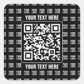 Promotional QR code (editable) plus Logo Pattern スクエアシール (正面)