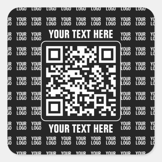 Promotional QR code (editable) plus Logo Pattern スクエアシール (正面)