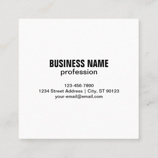 Promotional QR code (editable) plus Logo Pattern スクエア名刺 (裏面)