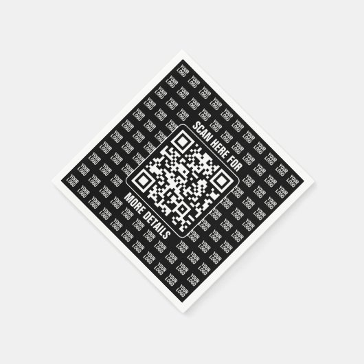 Promotional QR code (editable) plus Logo Pattern スタンダードカクテルナプキン (角)