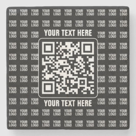 Promotional QR code (editable) plus Logo Pattern ストーンコースター