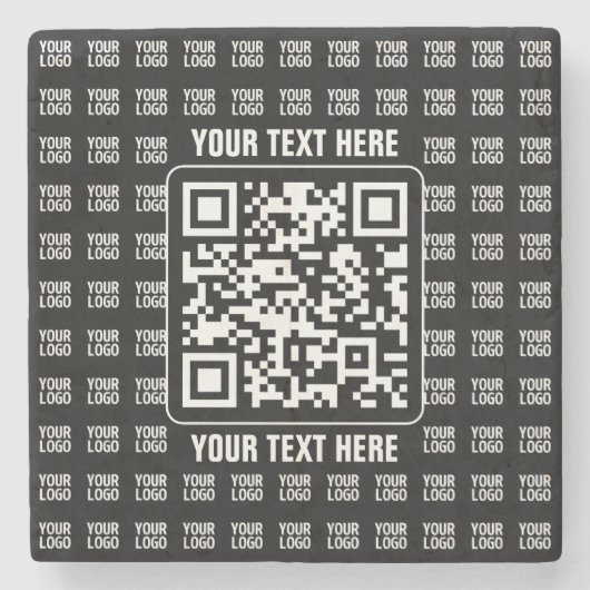 Promotional QR code (editable) plus Logo Pattern ストーンコースター (正面)