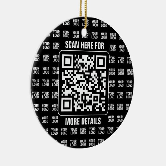 Promotional QR code (editable) plus Logo Pattern セラミックオーナメント (右)