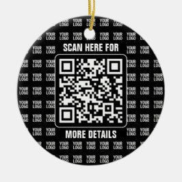 Promotional QR code (editable) plus Logo Pattern セラミックオーナメント