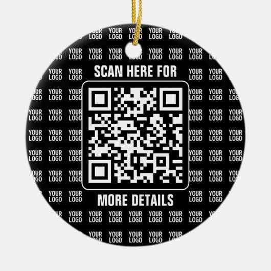 Promotional QR code (editable) plus Logo Pattern セラミックオーナメント (正面)