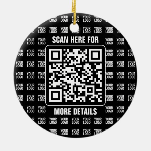 Promotional QR code (editable) plus Logo Pattern セラミックオーナメント (裏面)