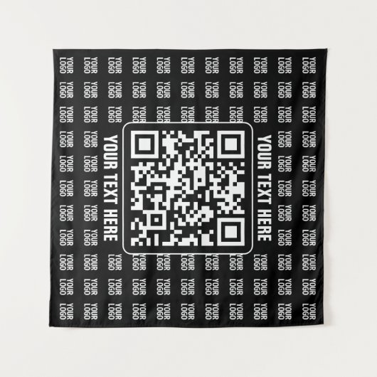 Promotional QR code (editable) plus Logo Pattern タペストリー (正面(横))