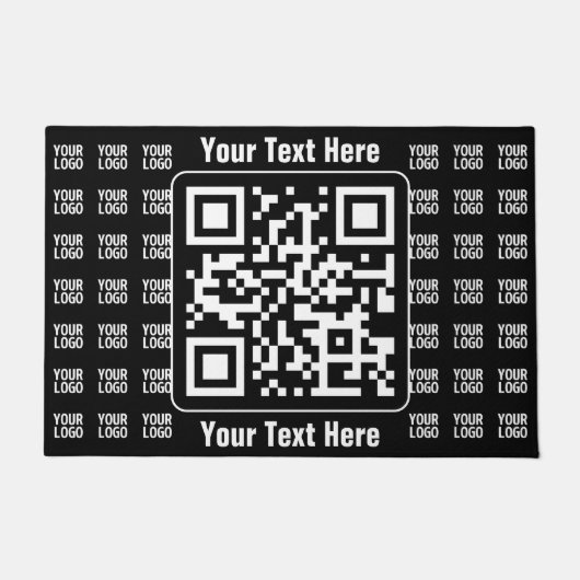 Promotional QR code (editable) plus Logo Pattern ドアマット (正面)
