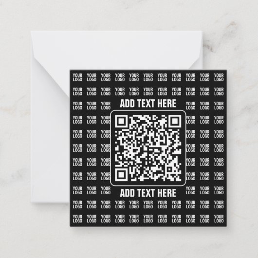 Promotional QR code (editable) plus Logo Pattern ノートカード (正面)