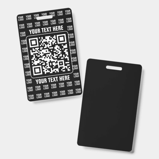 Promotional QR code (editable) plus Logo Pattern バッジ (Front & Back)