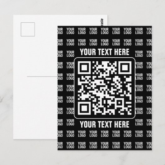 Promotional QR code (editable) plus Logo Pattern ポストカード (正面/裏面)