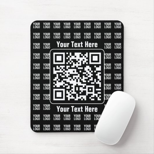 Promotional QR code (editable) plus Logo Pattern マウスパッド (マウス)