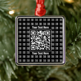 Promotional QR code (editable) plus Logo Pattern メタルオーナメント