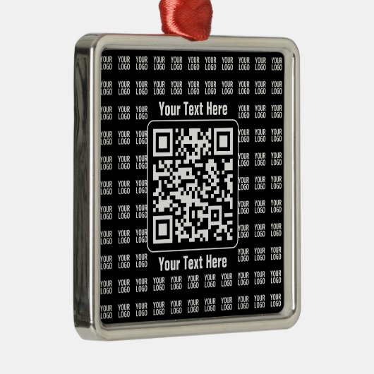 Promotional QR code (editable) plus Logo Pattern メタルオーナメント (右)