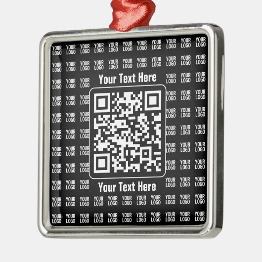 Promotional QR code (editable) plus Logo Pattern メタルオーナメント (左)