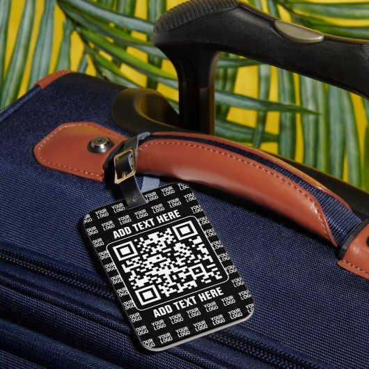 Promotional QR code (editable) plus Logo Pattern ラゲッジタグ (正面インサイチュ1)