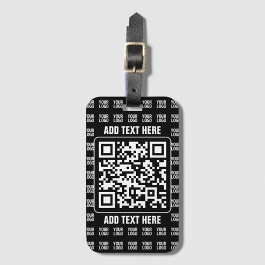 Promotional QR code (editable) plus Logo Pattern ラゲッジタグ (正面縦)