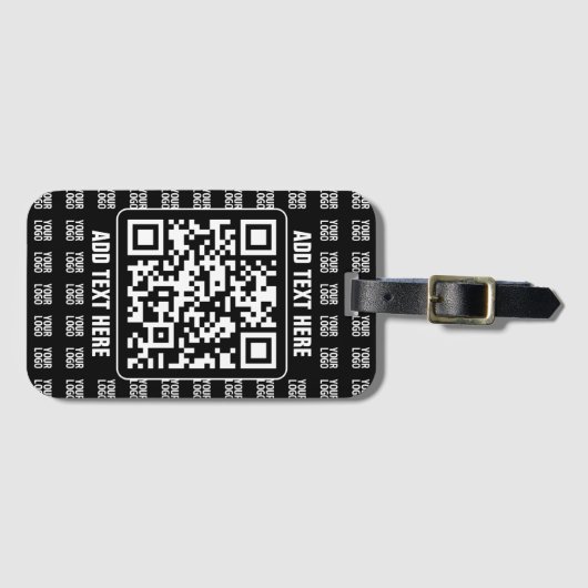 Promotional QR code (editable) plus Logo Pattern ラゲッジタグ (正面横)