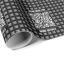 Promotional QR code (editable) plus Logo Pattern ラッピングペーパー