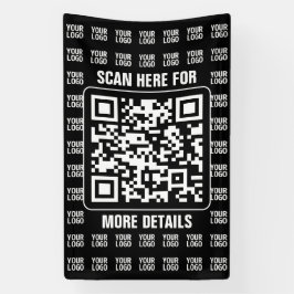 Promotional QR code (editable) plus Logo Pattern 横断幕