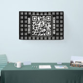 Promotional QR code (editable) plus Logo Pattern 横断幕 (トレードショー)