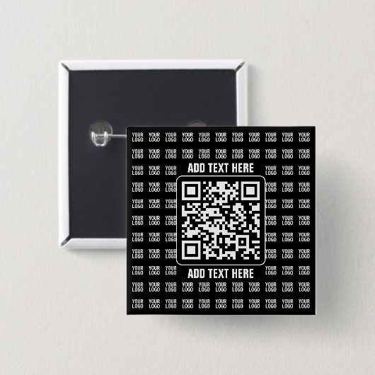 Promotional QR code (editable) plus Logo Pattern 缶バッジ (正面&裏面)