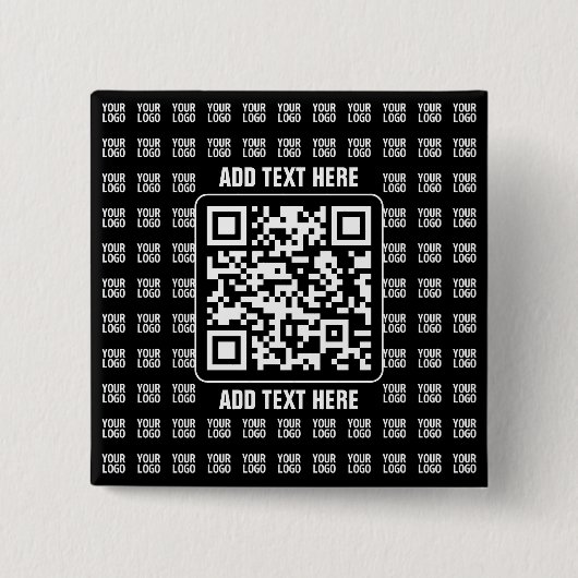 Promotional QR code (editable) plus Logo Pattern 缶バッジ (正面)