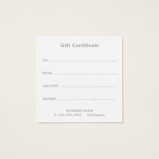 Promotional Salon Business Gift (裏面)