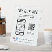 Promotional Try Our App QRコードロゴ 台座サイン (インサイチュ)