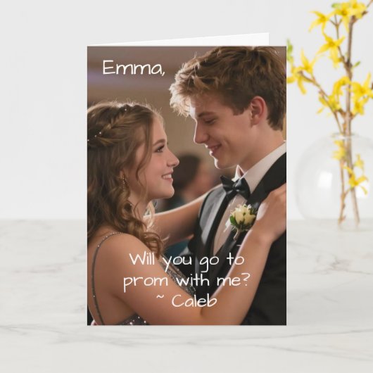 Promposal | Will You go to Prom with Me? Photo カード (黄色い花)