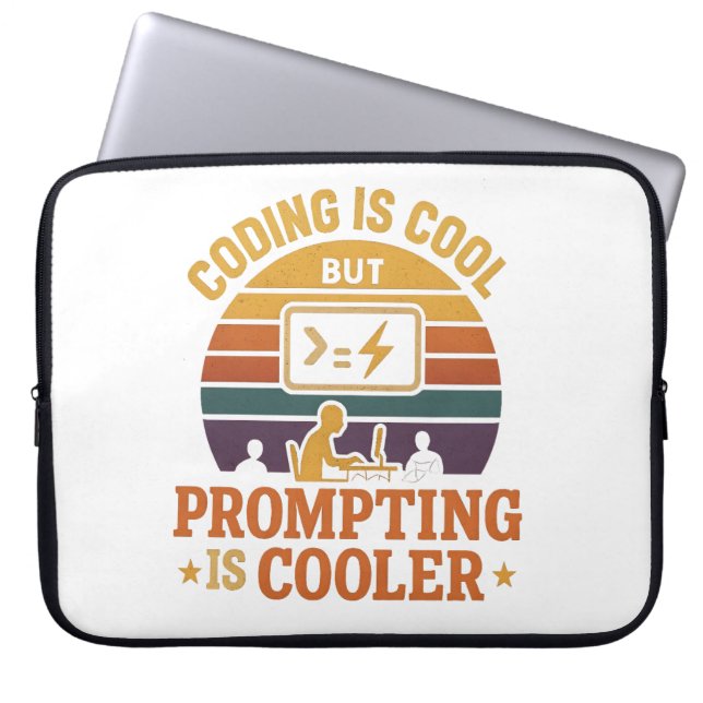 Prompting Cooler Sleeve | Tech Humor ラップトップスリーブ (正面)