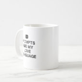 Prompts Are My Love Language Funny AI Coffee Mug コーヒーマグカップ (正面左)