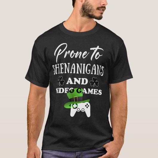 Prone To Shenanigans Video Games Funny Gamer Saint Tシャツ (正面)