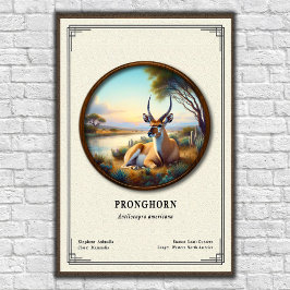 Pronghorn (American Antelope) Zoology Series ポスター