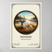 Pronghorn (American Antelope) Zoology Series ポスター (正面)