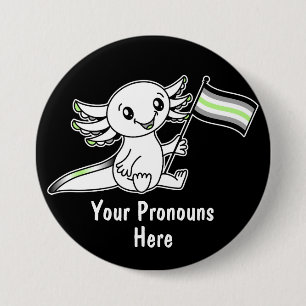 PRONOSかわいい軸索とAgenderプライドフラグ 缶バッジ