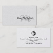 Proofreader Cursive Monogram Business Card 名刺 (正面/裏面)
