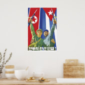 Propaganda Poster Cuba & North Korea Militancy ポスター (キッチン)