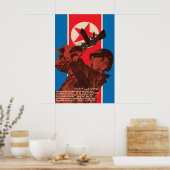 Propaganda Poster Cuba Solidarity with North Korea ポスター (キッチン)