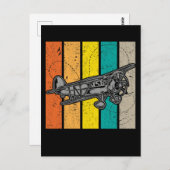 Propeller Plane Retro Airplane Enthusiast ポストカード (正面/裏面)