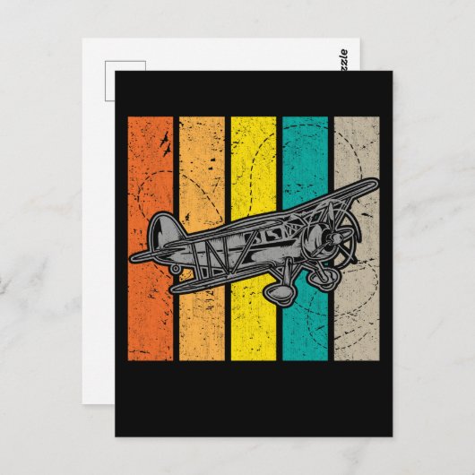 Propeller Plane Retro Airplane Enthusiast ポストカード (正面/裏面)