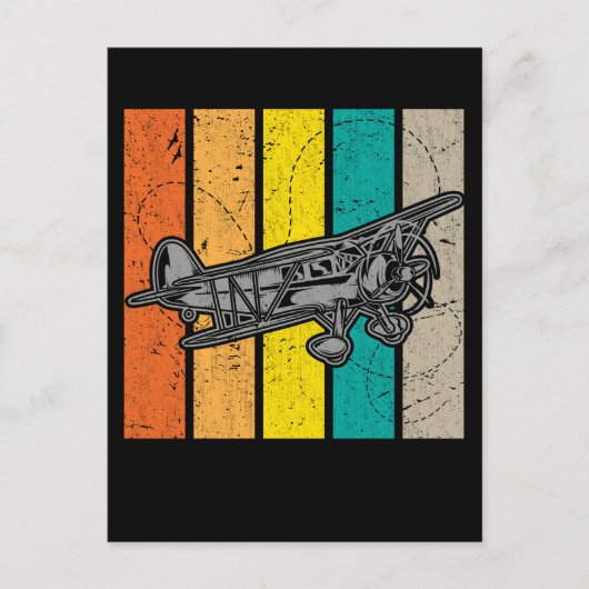 Propeller Plane Retro Airplane Enthusiast ポストカード (正面)